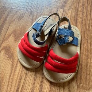 Old Navy Toddler Red & Blue Baby Sandals NWOT